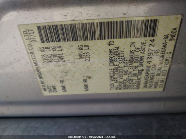 Photo 8 VIN: 1N4AA6APXHC439724 - NISSAN MAXIMA 