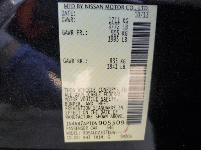 Photo 11 VIN: 1N4AB7AP1DN905509 - NISSAN SENTRA S 