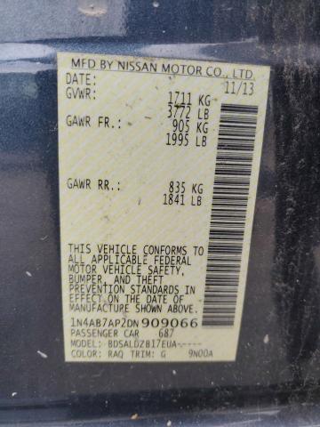 Photo 12 VIN: 1N4AB7AP2DN909066 - NISSAN SENTRA 