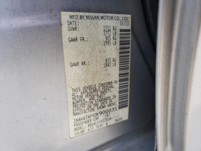 Photo 9 VIN: 1N4AB7AP4DN900031 - NISSAN SENTRA S 