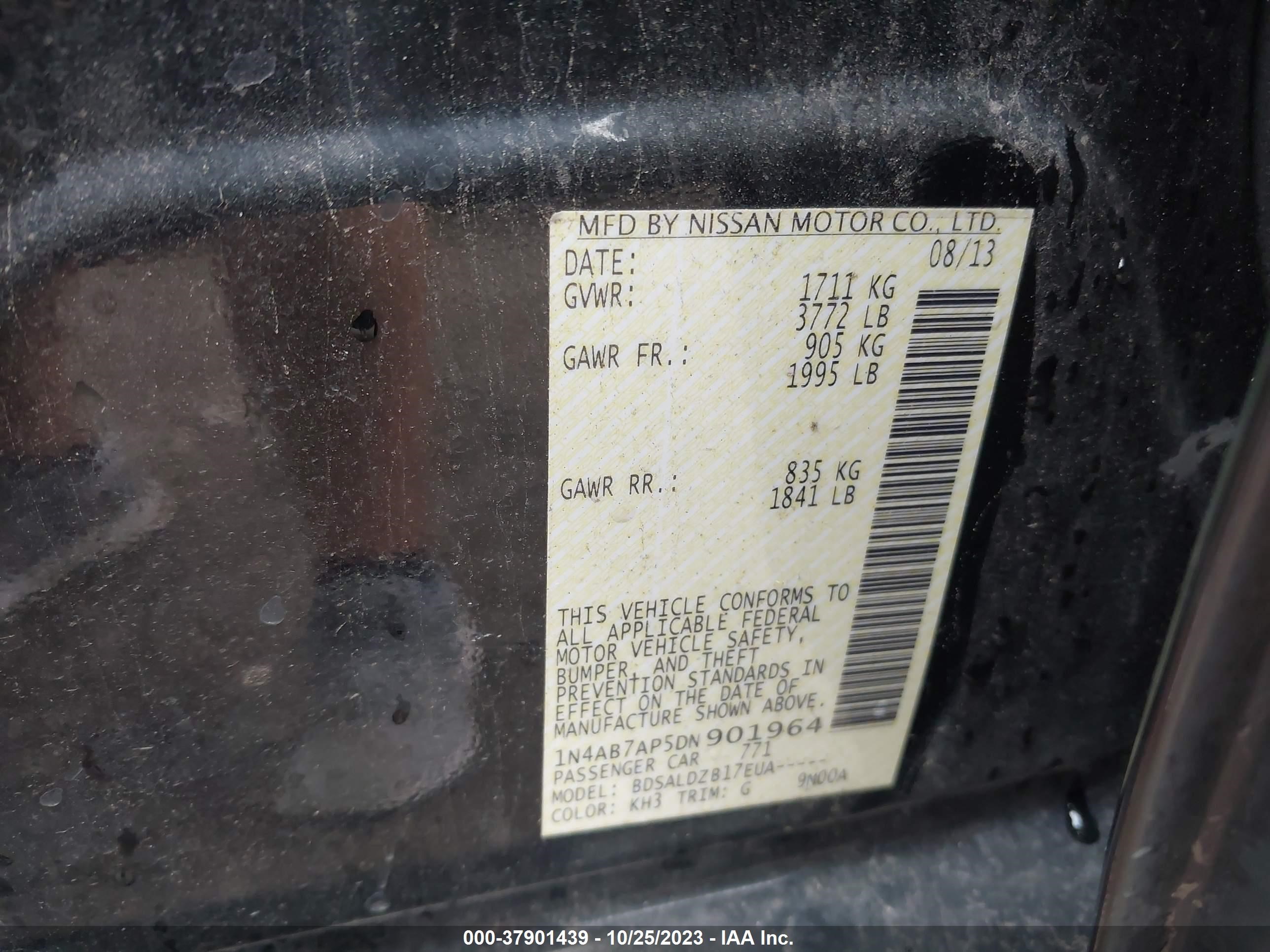 Photo 8 VIN: 1N4AB7AP5DN901964 - NISSAN SENTRA 