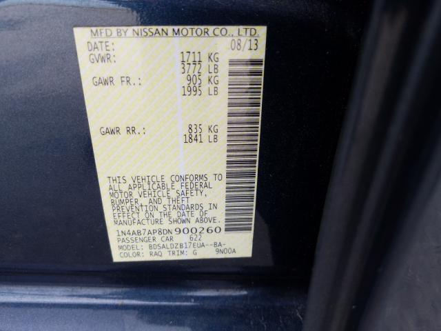 Photo 9 VIN: 1N4AB7AP8DN900260 - NISSAN SENTRA S 