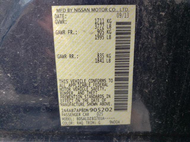 Photo 9 VIN: 1N4AB7AP8DN905202 - NISSAN SENTRA 