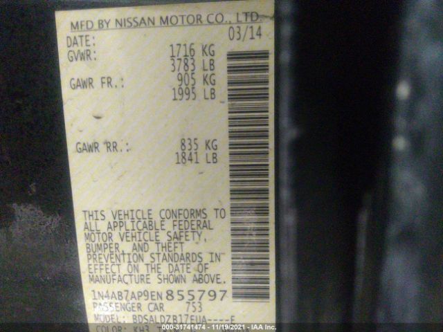 Photo 8 VIN: 1N4AB7AP9EN855797 - NISSAN SENTRA 