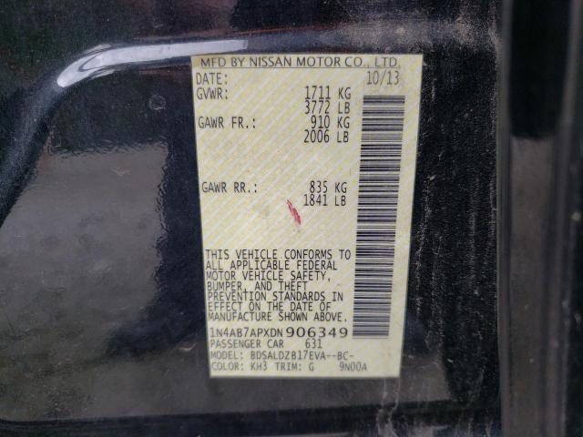 Photo 11 VIN: 1N4AB7APXDN906349 - NISSAN SENTRA S 