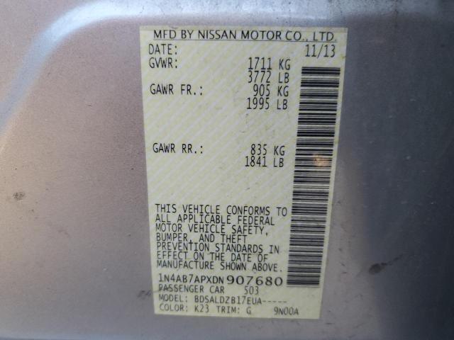 Photo 11 VIN: 1N4AB7APXDN907680 - NISSAN SENTRA S 