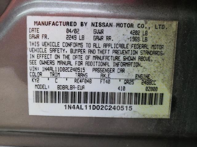 Photo 11 VIN: 1N4AL11D02C240515 - NISSAN ALTIMA 