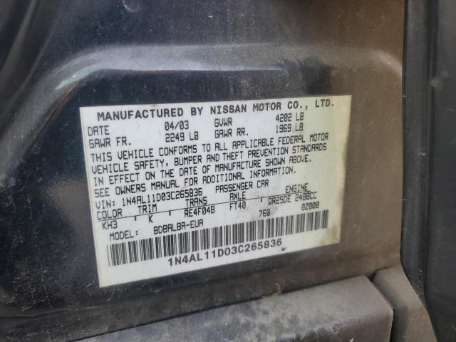 Photo 12 VIN: 1N4AL11D03C265836 - NISSAN ALTIMA BAS 