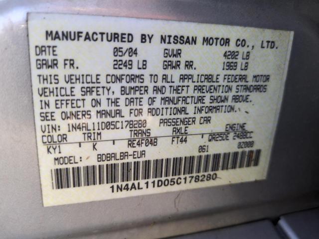 Photo 12 VIN: 1N4AL11D05C178280 - NISSAN ALTIMA S 