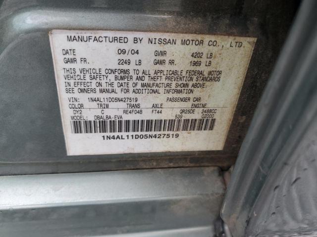 Photo 11 VIN: 1N4AL11D05N427519 - NISSAN ALTIMA S 