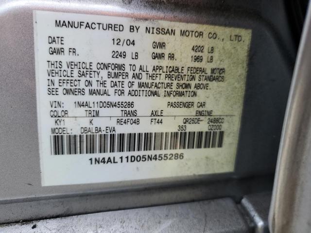 Photo 11 VIN: 1N4AL11D05N455286 - NISSAN ALTIMA S 