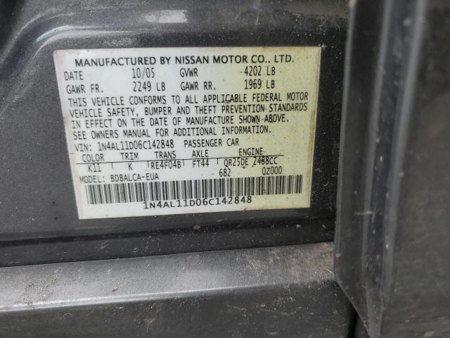 Photo 12 VIN: 1N4AL11D06C142848 - NISSAN ALTIMA S 