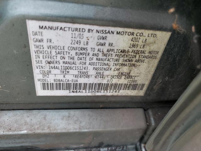 Photo 11 VIN: 1N4AL11D06C151243 - NISSAN ALTIMA S 