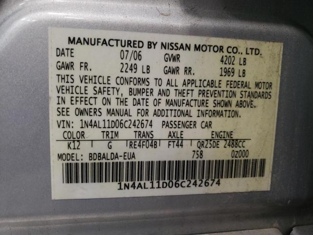 Photo 11 VIN: 1N4AL11D06C242674 - NISSAN ALTIMA 