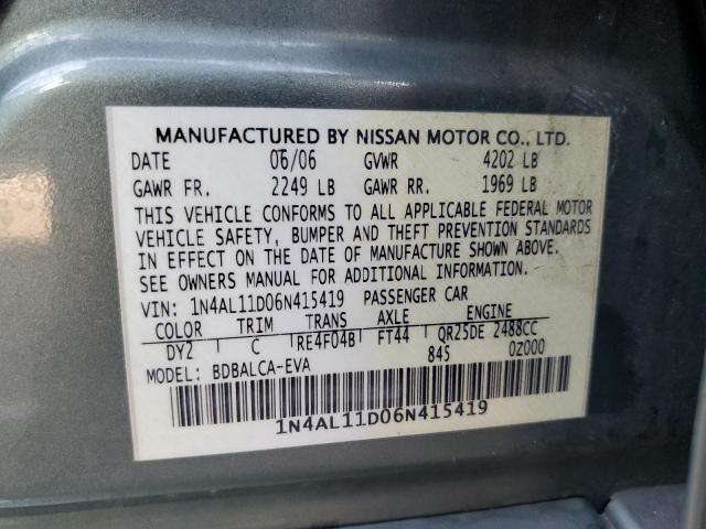 Photo 11 VIN: 1N4AL11D06N415419 - NISSAN ALTIMA S 