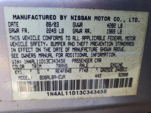 Photo 11 VIN: 1N4AL11D13C343458 - NISSAN ALTIMA 