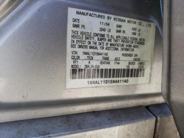 Photo 11 VIN: 1N4AL11D15N441140 - NISSAN ALTIMA S 