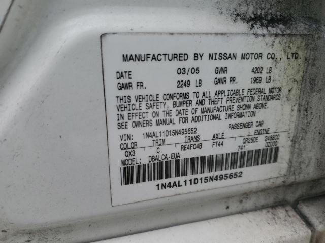 Photo 11 VIN: 1N4AL11D15N495652 - NISSAN ALTIMA 