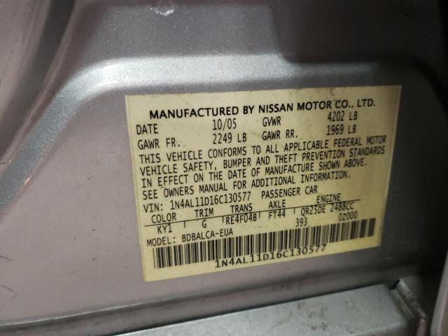 Photo 12 VIN: 1N4AL11D16C130577 - NISSAN ALTIMA S 