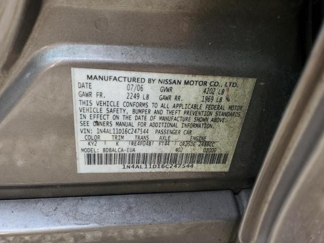 Photo 11 VIN: 1N4AL11D16C247544 - NISSAN ALTIMA S 