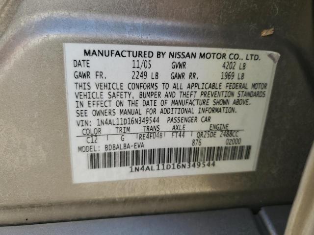 Photo 12 VIN: 1N4AL11D16N349544 - NISSAN ALTIMA 