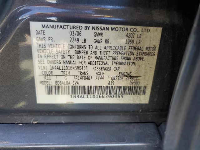 Photo 11 VIN: 1N4AL11D16N390465 - NISSAN ALTIMA S 