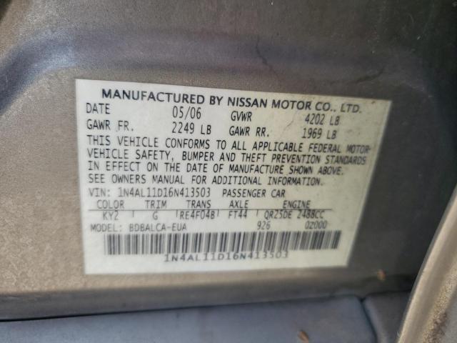 Photo 11 VIN: 1N4AL11D16N413503 - NISSAN ALTIMA S 