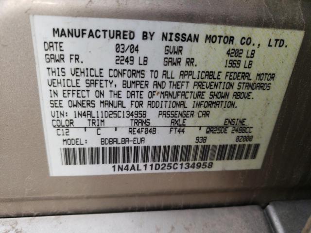 Photo 11 VIN: 1N4AL11D25C134958 - NISSAN ALTIMA S 