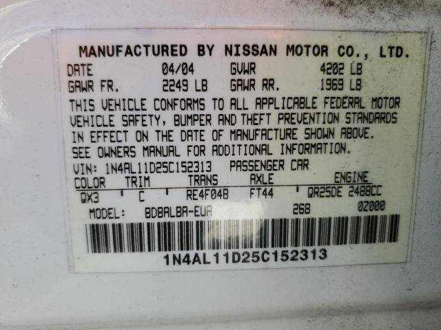 Photo 11 VIN: 1N4AL11D25C152313 - NISSAN ALTIMA S 