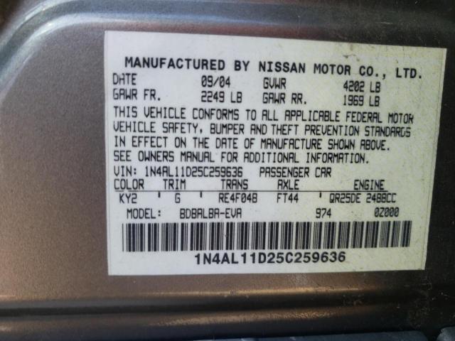 Photo 11 VIN: 1N4AL11D25C259636 - NISSAN ALTIMA 