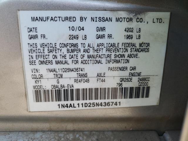 Photo 12 VIN: 1N4AL11D25N436741 - NISSAN ALTIMA 