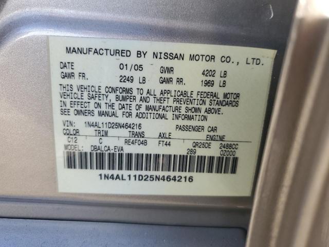 Photo 11 VIN: 1N4AL11D25N464216 - NISSAN ALTIMA S 