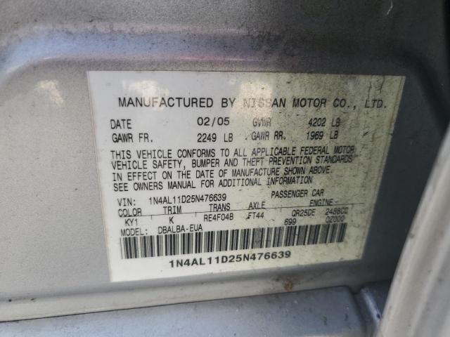 Photo 11 VIN: 1N4AL11D25N476639 - NISSAN ALTIMA S 