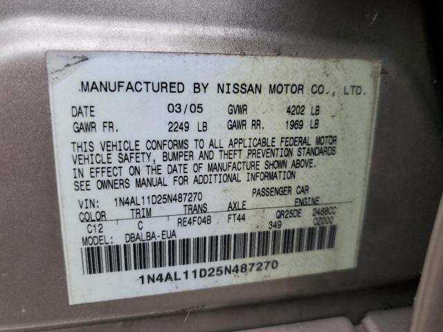 Photo 11 VIN: 1N4AL11D25N487270 - NISSAN ALTIMA S 