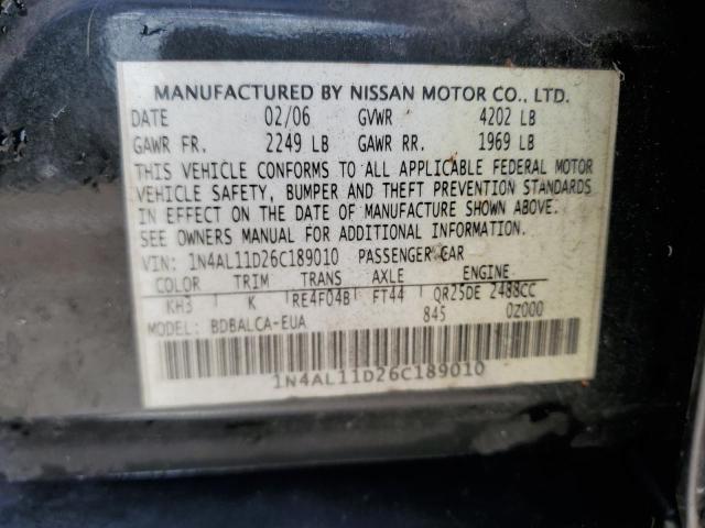 Photo 11 VIN: 1N4AL11D26C189010 - NISSAN ALTIMA S 