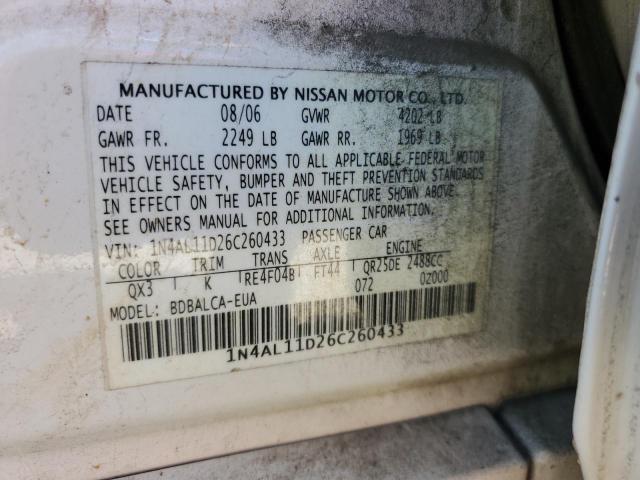 Photo 11 VIN: 1N4AL11D26C260433 - NISSAN ALTIMA S 