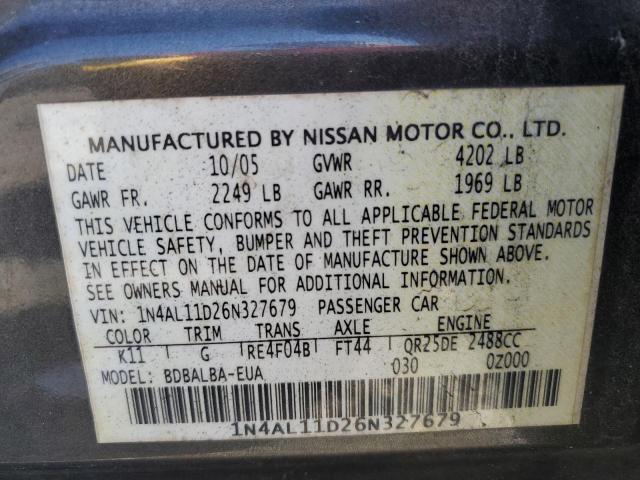 Photo 11 VIN: 1N4AL11D26N327679 - NISSAN ALTIMA S 