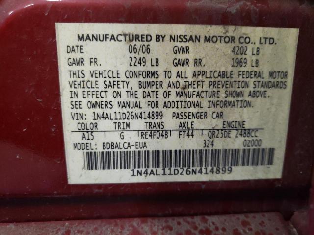 Photo 12 VIN: 1N4AL11D26N414899 - NISSAN ALTIMA 