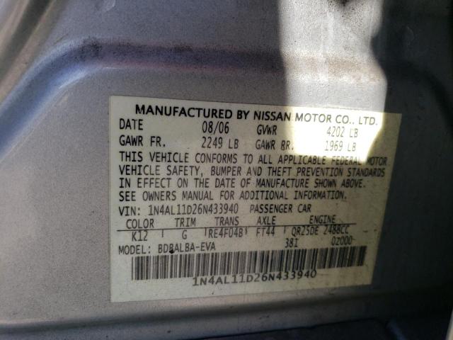 Photo 11 VIN: 1N4AL11D26N433940 - NISSAN ALTIMA S 