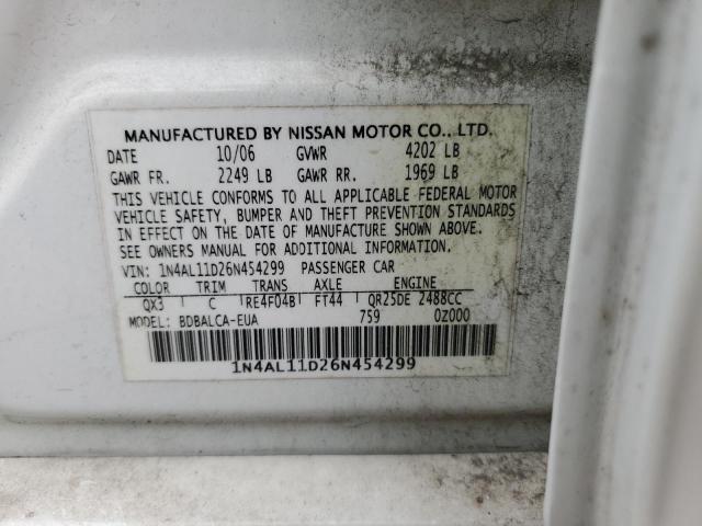 Photo 11 VIN: 1N4AL11D26N454299 - NISSAN ALTIMA S 