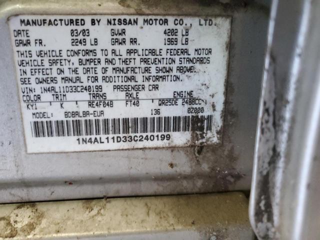 Photo 12 VIN: 1N4AL11D33C240199 - NISSAN ALTIMA 