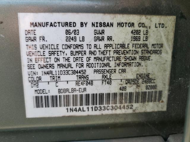 Photo 11 VIN: 1N4AL11D33C304452 - NISSAN ALTIMA 