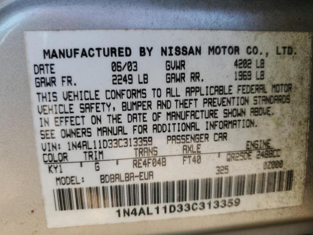 Photo 11 VIN: 1N4AL11D33C313359 - NISSAN ALTIMA BAS 