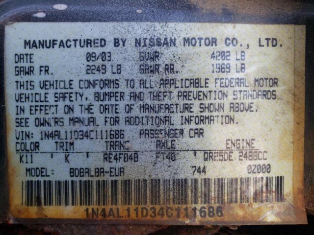 Photo 11 VIN: 1N4AL11D34C111686 - NISSAN ALTIMA 