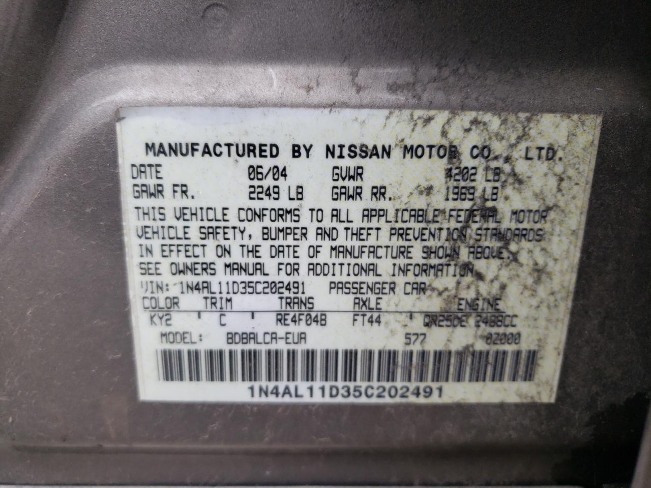 Photo 11 VIN: 1N4AL11D35C202491 - NISSAN ALTIMA 