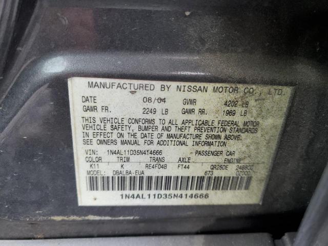 Photo 11 VIN: 1N4AL11D35N414666 - NISSAN ALTIMA S 