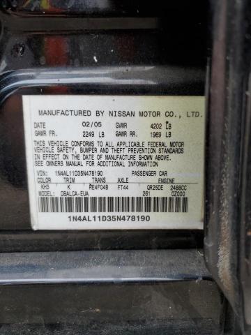 Photo 11 VIN: 1N4AL11D35N478190 - NISSAN ALTIMA S 