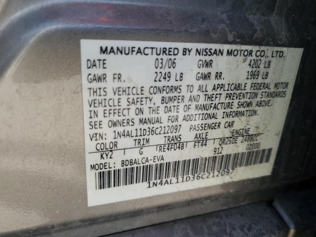 Photo 11 VIN: 1N4AL11D36C212097 - NISSAN ALTIMA S 