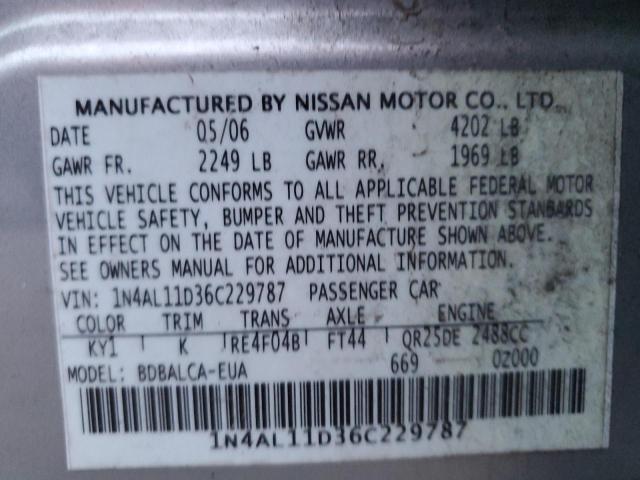 Photo 11 VIN: 1N4AL11D36C229787 - NISSAN ALTIMA 