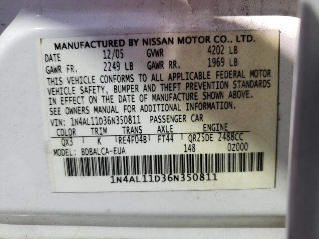 Photo 11 VIN: 1N4AL11D36N350811 - NISSAN ALTIMA S 